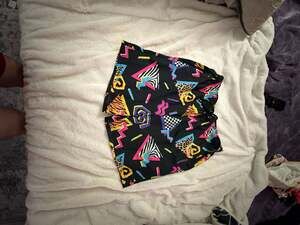 Swim Trunks 80s 90s Design Size Large Elastic Drawstring Colorful